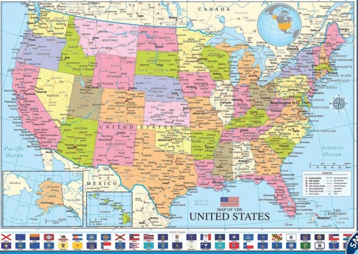 Carte des Etats-Unis (1000 pièces)