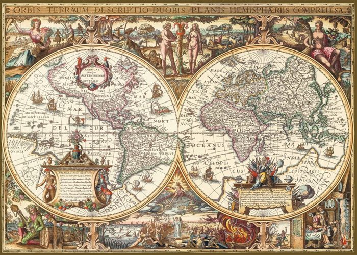 Carte du Monde ancienne (1000 pièces)