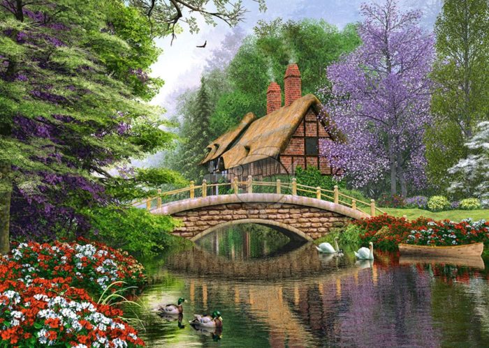 Cottage sur la rivière (1000 pièces)