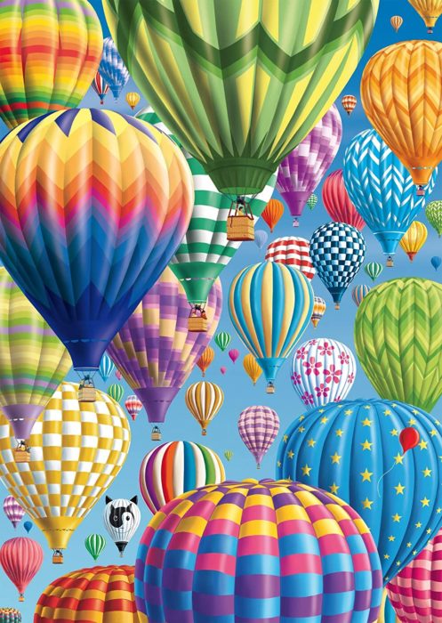 Envol de ballons colorés (1000 pièces)
