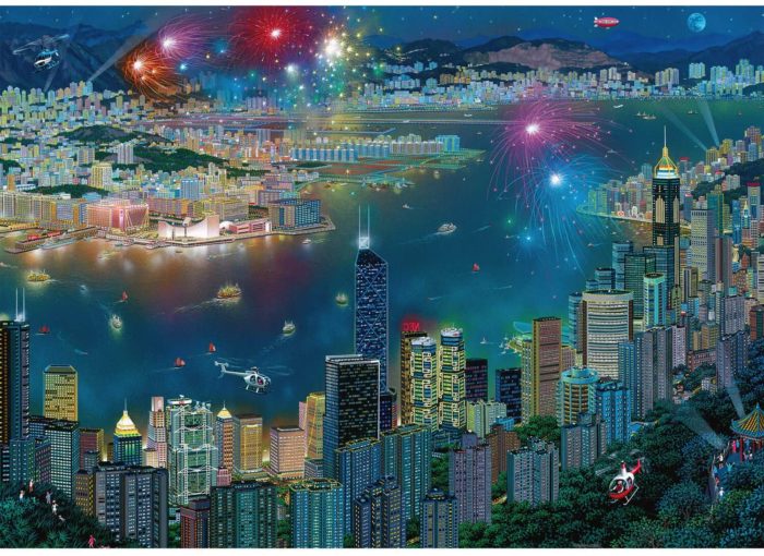 Feu d'artifice sur Hong Kong (1000 pièces)