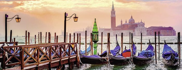 Gondoles à Venise format panorama (1000 pièces)