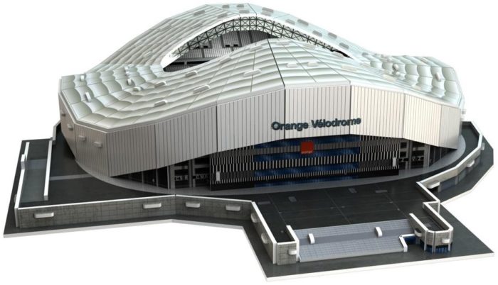 Puzzle Megableu Stade 3D Orange Vélodrome Olympique de Marseille Version  LED