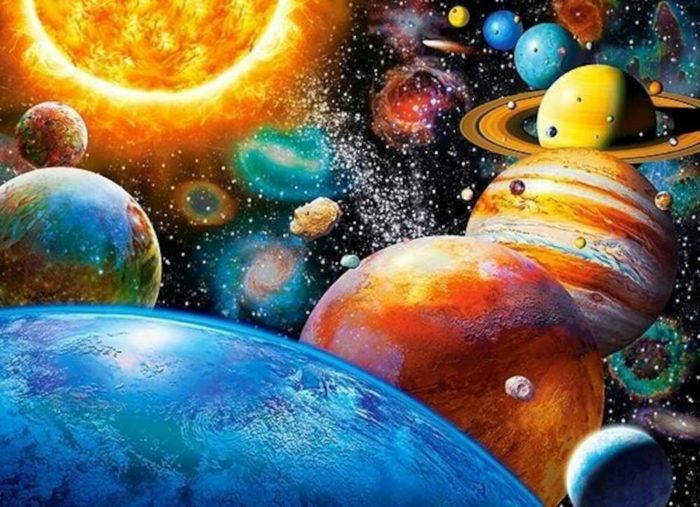 Les planètes et leurs satellites (180 pièces)