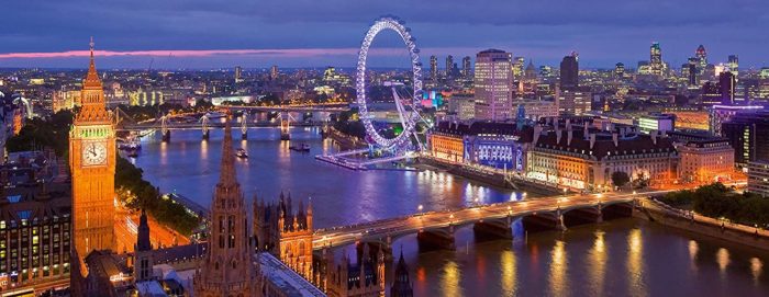 Londres de nuit format panorama (1000 pièces)