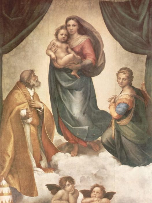 Madone Sixtine, Marie avec Le Christ Enfant, Le Pape Sixte II et la Sainte Barbara 1000 Pieces
