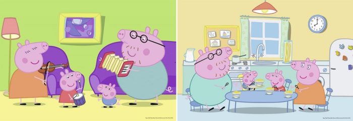 Peppa Pig - À la maison - Set de 2 puzzles (2 x 12 pièces)