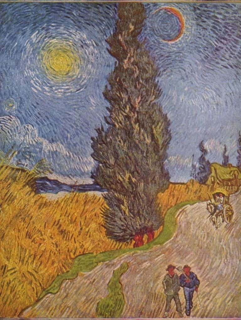 Route Avec Un Cyprès Et Une étoile
