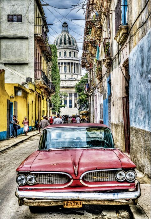 Voiture ancienne à La Havane (1000 pièces)