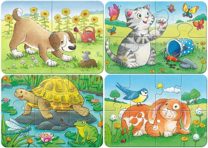 Animaux adorables - Set de 4 puzzles (2, 4, 6, 8 pièces)