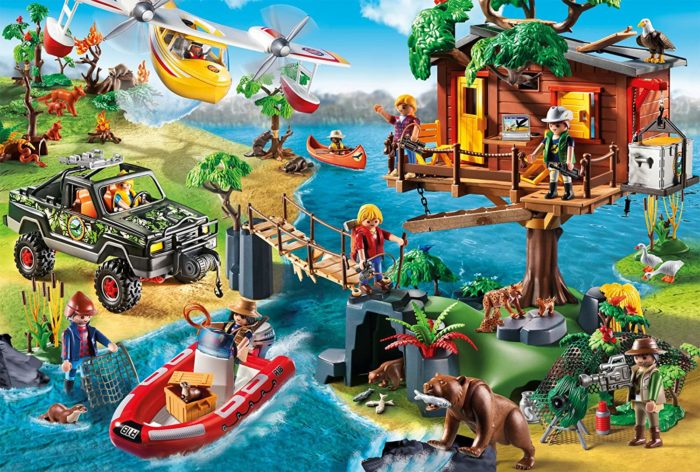 Les Playmobil et la cabane (150 pièces)