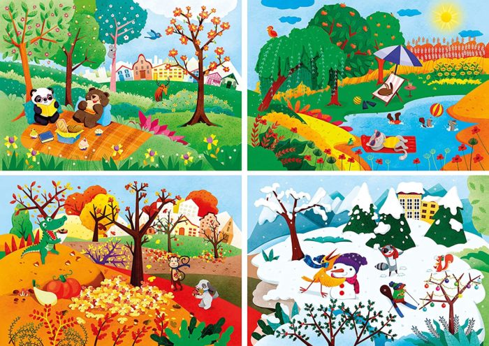 Les quatre saisons - Set de 4 puzzles (20, 60, 100, 180 pièces)
