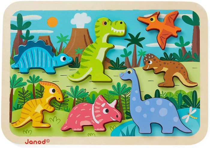 Puzzle en bois - Les dinosaures (7 pièces)