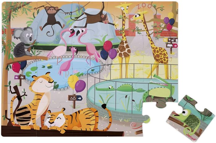 Puzzle tactile - Les animaux du zoo (20 pièces)